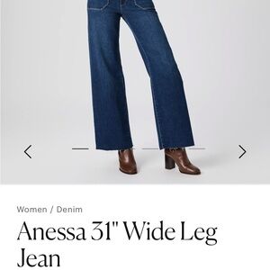 Paige Anessa Wide Leg Jeans - Blue